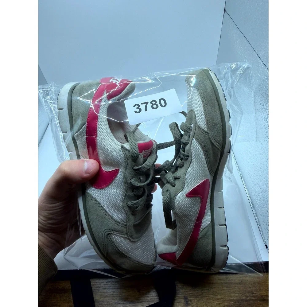 Nike Eclipse 324857-163 Womens‎ 6 Sneaker Gray Pink Mesh Low Top Running Shoes